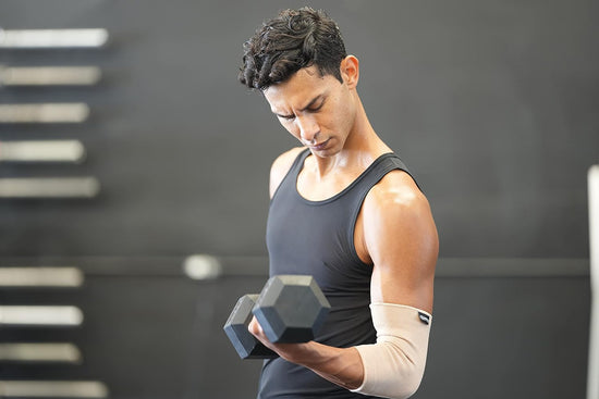 Kunto Fitness Elbow Brace Compression Support Sleeve for Tendonitis, Tennis Elbow, Golf Elbow Treatment - Reduce Joint Pain during Any Activity!