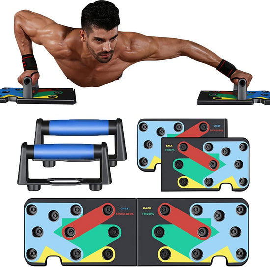 Push up Bars for Men-14 in 1 Multifunction Pushups-Foldable Pushup Board Muscle Training-Push up Handles for Floor-Core Muscle Trainer Home Workout- Adjustable Pushup Stand for Women-Exercise Strength Training Fitness Equipment