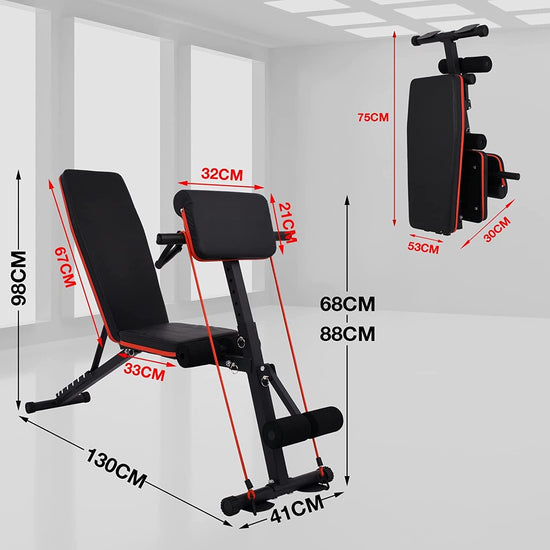 Adjustable Weight Bench, Full Body Workout Multi-Purpose Foldable Incline Decline Exercise Workout Bench for Home Gym