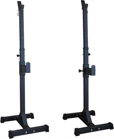 Pair of Adjustable Barbell Squat Rack Stand - High-Quality Olympic Barbell Holder, Power Portable Weight Lifting Standard Barbell Handle for Bench Press, Squats, Overhead Press Fitness Gym Exercise Equipment