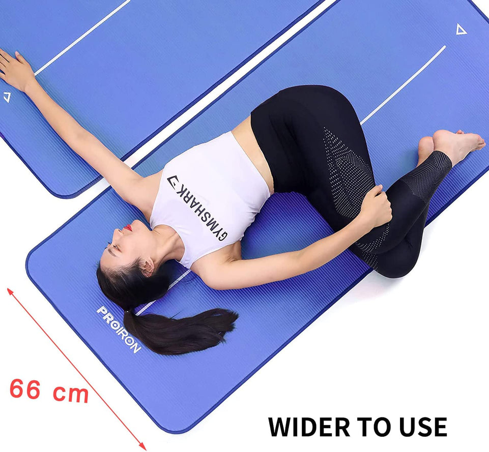 Yoga Mat Eco Friendly NBR All-Purpose 10Mm Thick Non-Slip Exercise Mat High Density Anti-Tear Pilates Mat with Carrying Strap for Yoga Pilates and Gymnastics - 183Cm X 66Cm X 1Cm - 4 Colours(Only Official Brand : )