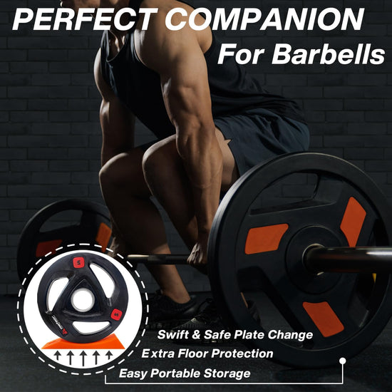 Meteor Deadlift Silicone Wedge (1 Pair) - Non-Slip Deadlift Pad, Barbell Pad, a Barbell Jack Alternative for Safe Loading/Unloading - Essential for Weightlifting, Crossfit & Home Gym