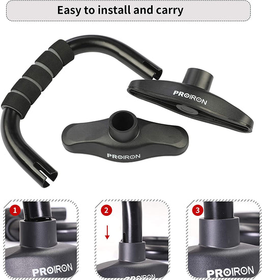 Push up Bar Stands, Push up Handles with Non Slip Foam Grip for Chest Press, Home Gym Fitness Exercise, Strength Training (1 Pair Black)