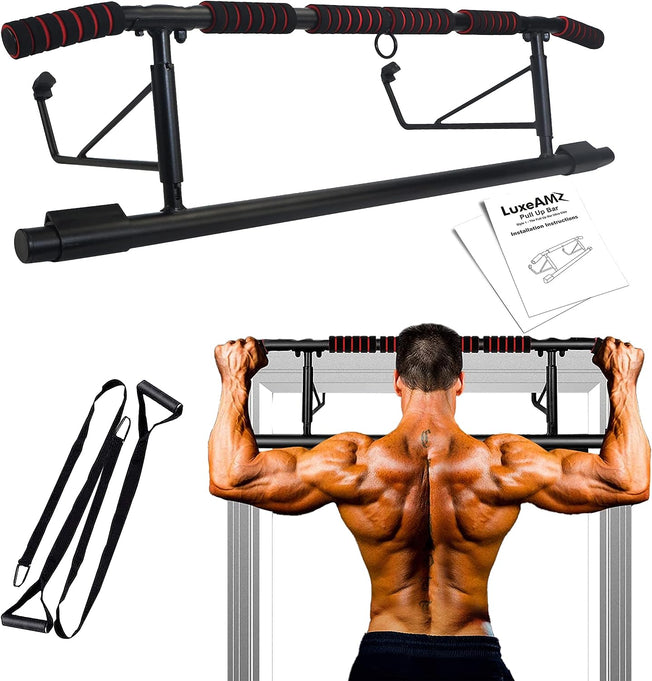 [2023 Upgrade] Multi-Grip Pull up Bar for Doorway, Portable Pullup Chin up Bar Home, No Screws, Multifunctional Dip Bar Fitness, Door Exercise Equipment Body Gym System Trainer