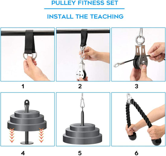 Fitness LAT Pulley System Cable Machine Attachment with Loading Pin for Pull down Pull up Crossover DIY Garage Gym Equipments by