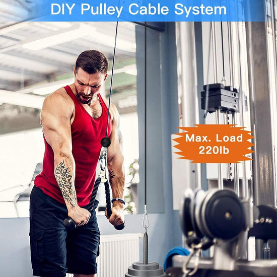 Pulley Cable Machine Men Women Professional Muscle Strength Fitness Equipment Forearm Wrist Roller Training for LAT Pulldowns, Biceps Curl, Triceps Extensions Workout