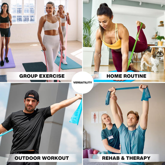 METEOR Resistance Bands, Exercise Bands, Fitness Bands, Resistance Strap for Physical Therapy, Strength Training, Yoga, Pilates, Stretching, Latex Elastic Bands with Different Strengths, Workout Bands