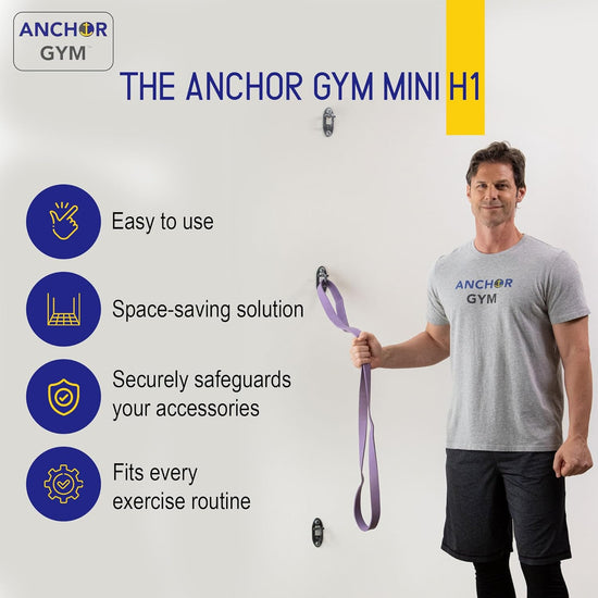 - Three Mini H1 Units | Three Workout Mount Anchors - Mounting Hooks for Bands, Straps, and Ropes (All Hardware Included)