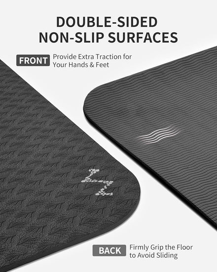 Large Yoga Mat (183 X 114Cm; 6Mm Thick) Extra Wide Workout Mat for Men and Women, Yoga Mat Thick Exercise Mats for Home Workout, Yoga, Pilates