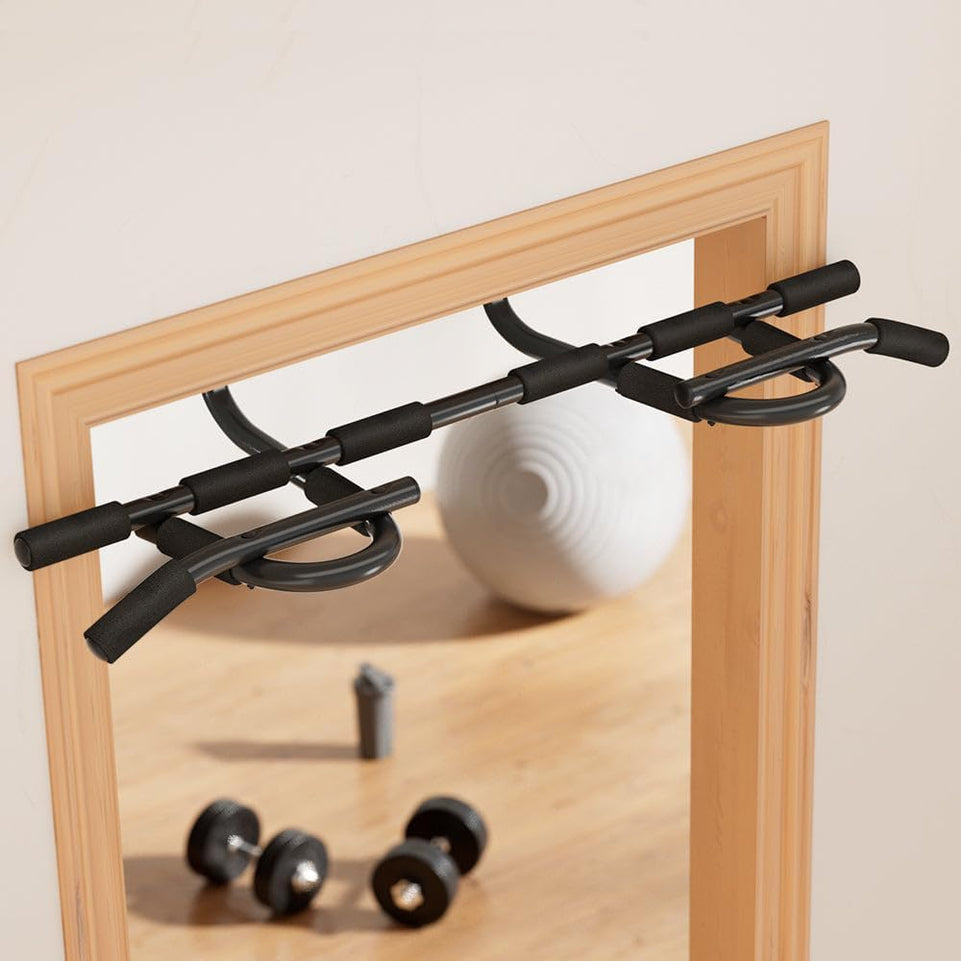 Pull up Bar 104CM Length for Doorway, Chin up Horizontal Pull-Up Bars Exercise & Fitness Equipment for Home Gym Workout Outdoor Wall Surface, Max Limit 136Kg Comfortable Foam Grip Black