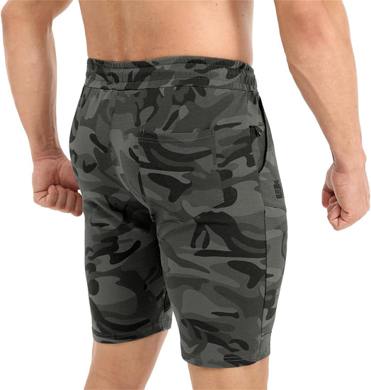 Men'S Stripe Gym Shorts,Thigh Mesh Fitness Running Shorts Slim Fit Sport Shorts with Zip Pocket