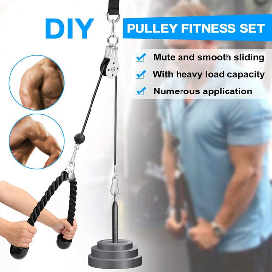 Fitness LAT Pulley System Cable Machine Attachment with Loading Pin for Pull down Pull up Crossover DIY Garage Gym Equipments by