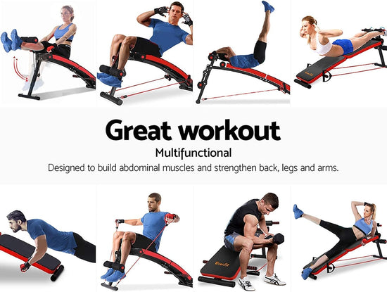 Weight Bench Incline Gym Sit up FID Benches Press Weights Exercise Fitness Equipment Home Workout Fits for Multi Station Smith Machine, with 100Kg Capacity and 7 Adjustable Height