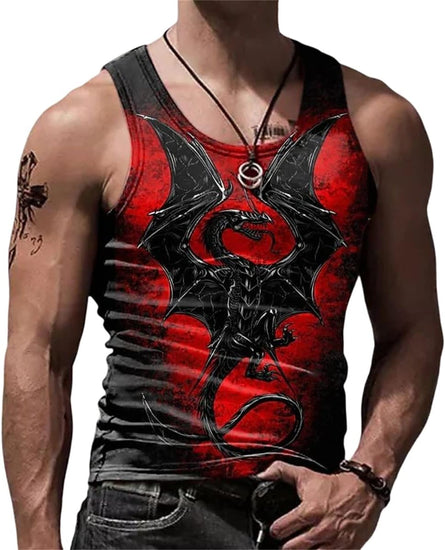 Mens Tank Tops Gym Workout Sleeveless Muscle Tee V-Neck Summer Beach T-Shirts Novelty Graphic Vest Sports Underwear