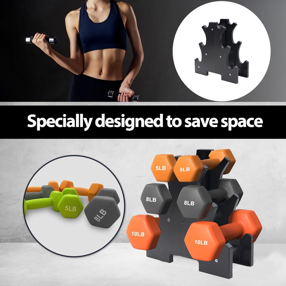 Weight Rack for Dumbbells, Dumbbell Rack, Dumbbell Rack for Home Gym, 3 Tier Weight Rack for Dumbbells, Strength Training Dumbbell Racks Dumbbell Storage Rack, Rack Only