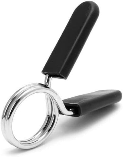 Spring Collar Clips for Olympic Bars Dumbells Barbells Gym Equipment Clamp, Soft Plastic Handles, High Grade Steel, Weightlifting, Gym, Fitness