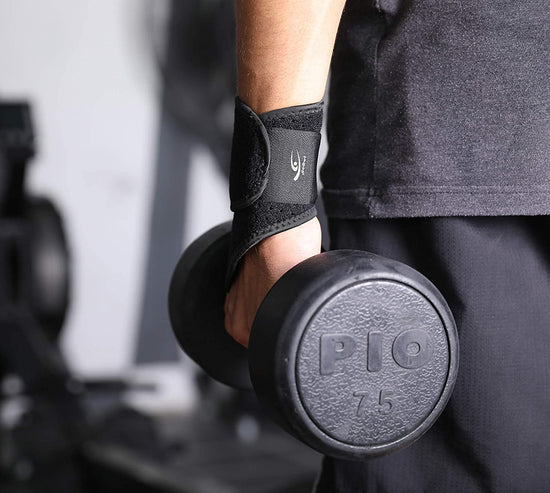 2 Pack Wrist Compression Strap and Wrist Brace Sport Wrist Support for Fitness, Weightlifting, Tendonitis, Pain Relief.Etc - Wear Anywhere - Unisex, Adjustable (Black)