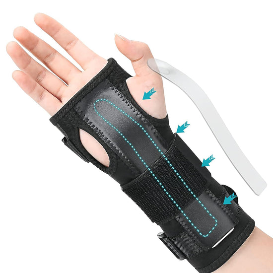 Wrist Splint for Carpal-Tunnel Syndrome, Adjustable Compression Wrist Brace for Right and Left Hand, Pain Relief for Arthritis, Tendonitis, Sprains