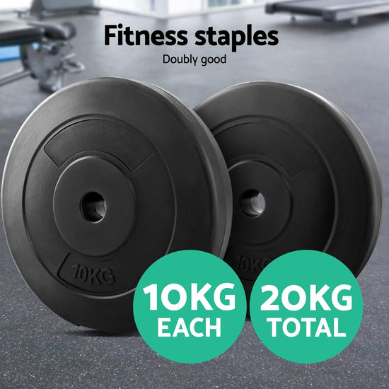 20Kg Barbell Weight Plates, Barbells Weights Set Bumper Plate Strength Training Exercise Fitness Equipment for Home Gym, with Edged Ring Sets of 2