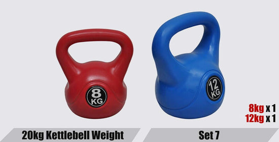 Kettlebell 20Kg Kettlebell Set Home Gym Weight Fitness Exercise - 12Kg + 8Kg - Training Fitness Equipment Sports Equipment