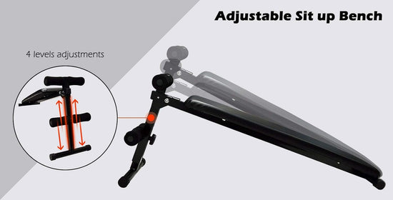 Adjustable Sit up Bench - Crunch Fitness Exercise Press Home Gym Equipment