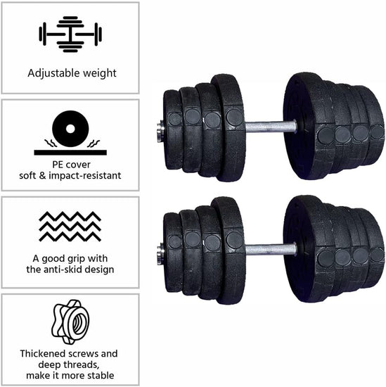 Dumbbell Barbell Set Adjustable Weights Workout Body Building Fitness Exercise Home Gym