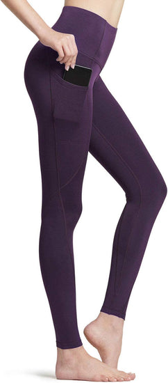 Women'S Thermal Tummy Control Yoga Pants with Pockets, High Waist Warm Fleece Lined Leggings, Winter Workout Running Tights