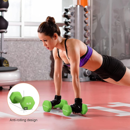Neoprene Dumbbells Pair (0.5Kg to 10Kg) - Home Gym Workout Equipment Crossfit, Bodybuilding, Weightlifting, Fitness and Sports Training - Sold in Pairs of Neoprene Hex Dumbbells Weights