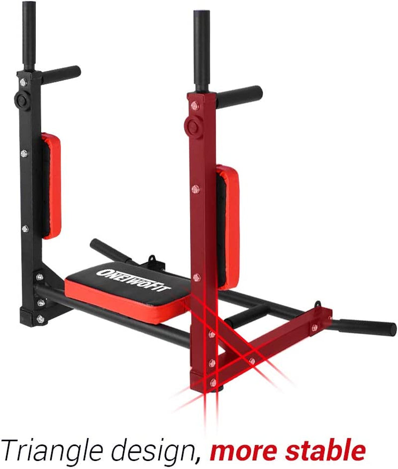Multifunctional Wall Mounted Pull up Bar Chin up Bar Dip Station for Indoor Home Gym Workout, Power Tower Set Training Equipment Fitness Dip Stand Supports to 440 Lbs OT126