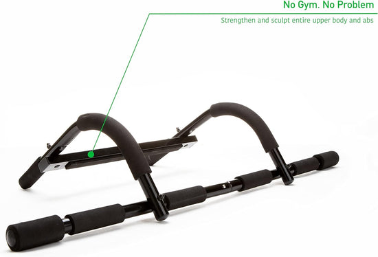 Multi-Grip Chin-Up/Pull-Up Bar Full Body Trainer Doorway Heavy-Duty Multi-Purpose Workout Bar for Home Gym, Perfect for Pushups, Pullups and More, Black