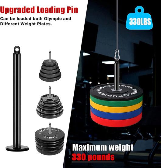 Pulley Cable Machine Men Women Professional Muscle Strength Fitness Equipment Forearm Wrist Roller Training for LAT Pulldowns, Biceps Curl, Triceps Extensions Workout