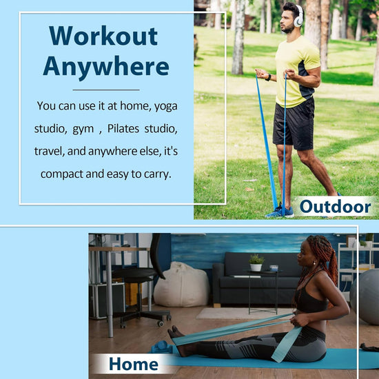 Resistance Bands for Working Out Women and Men, Physical Therapy Bands, Elastic and Exercise Bands Set for Stretching, Suitable for Rehab, Yoga, Pilates, Gym, Home Exercise
