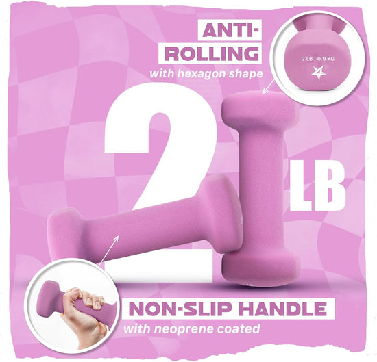 Deluxe Neoprene Dumbbells (A Pair) - Multi Color & Weights Available