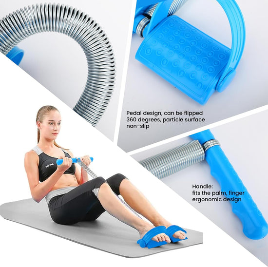 Get a Full-Body Workout at Home with the Pedal Puller Sit up Exercise Equipment - Single Spring, Pedal Resistance Band with Handle for Arm, Abdominal, and Leg Exercise - Perfect for Your Home Gym