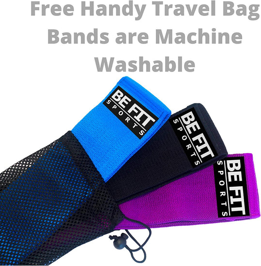 The Best Resistance Exercise Booty Bands for Men and Women 3 Fabric Non-Slip Fitness Hip Circle Bands Perfect for Home and Gym Workouts with Travel Bag