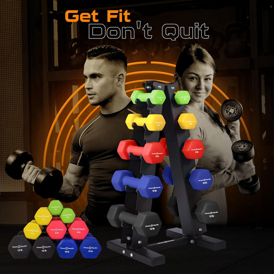 Neoprene Dumbbells Weight Storage Rack - 2.0 MM Thick Steel Weight Organizer - Ideal Choice for Home Gym - Easy to Assemble and Store
