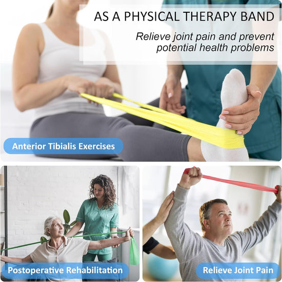 Resistance Bands for Working Out Women and Men, Physical Therapy Bands, Elastic and Exercise Bands Set for Stretching, Suitable for Rehab, Yoga, Pilates, Gym, Home Exercise