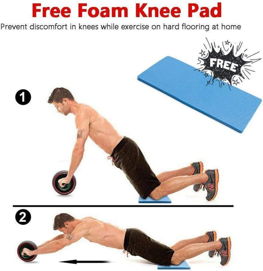 Ab Wheel Roller Pro Fitness Equipment Ab Workout Machine Abdominal Wheel Exercise Equipment Home Gym Core Training with Knee Pad