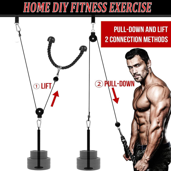 Pulley Cable Machine Men Women Professional Muscle Strength Fitness Equipment Forearm Wrist Roller Training for LAT Pulldowns, Biceps Curl, Triceps Extensions Workout