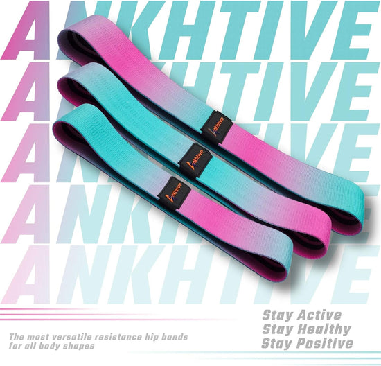 Resistance Hip Bands Fabric in 3 Sizes and Core Sliders Gliding Discs. Premium Non-Slip Fitness Booty Loop Stretch Band for Home Workout Outdoor Exercise Set with Carry Bag and Guide