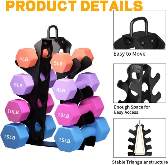Dumbbell Rack Stand,Weight Rack for Dumbbells, Upgraded Handle,Dumbbell Rack Stand Only, Dumbbell Rack for Home, Offices and Gyms.