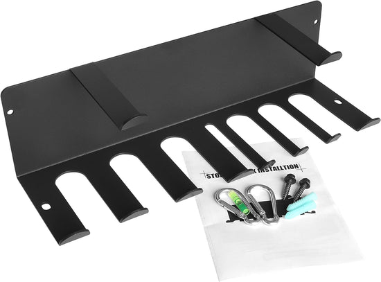 Resistance Bands Rack Wall Mount Home Gym Equipment Storage Rack for Resistance Bands, Jump Ropes, Yoga Mat, Foam Roller, Chains, 16.5", Black