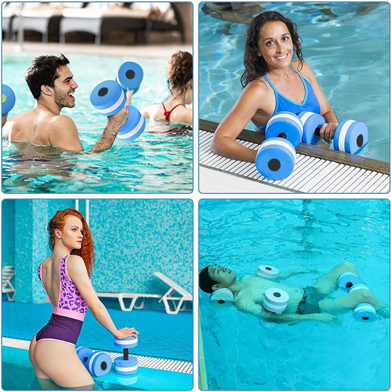 Aquatic Dumbells Set of 2 Water Dumbells Pool Resistance Water Weight Water Aerobics High-Density Eva-Foam Pool Fitness