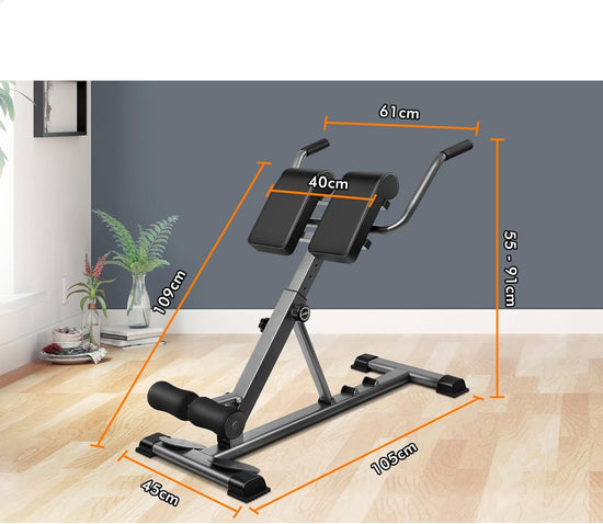 Adjustable Roman Chair with 30-50 Degrees Inclination, Hyperextension Fitness Weight Bench for Back Glutes Hamstring Exercise and AB Workouts, Multifunctional Home Gym Equipment, Max 200Kg