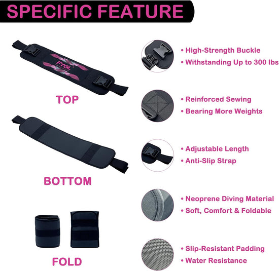 Hip-Thrust-Belt, Foldable Hip-Thrust-Band for Dumbbells, Kettlebells, or Plates, Hold up to 300 Lbs Weights with Slip-Resistant Padding for the Gym and Home Workouts