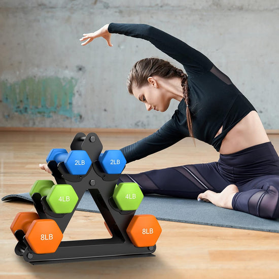 3 Tier Weight Rack for Dumbbells - Compact Holder Small Dumbbell Stand Only Works 1-15 LBS, Metal Weights Organizer Designed Child Women Home Gym Exercise