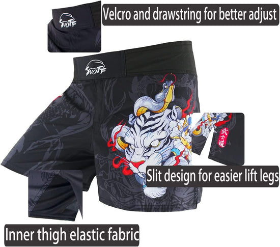 MMA Shorts for Men Fight Shorts Men BJJ Boxing Trunks for Men Grappling