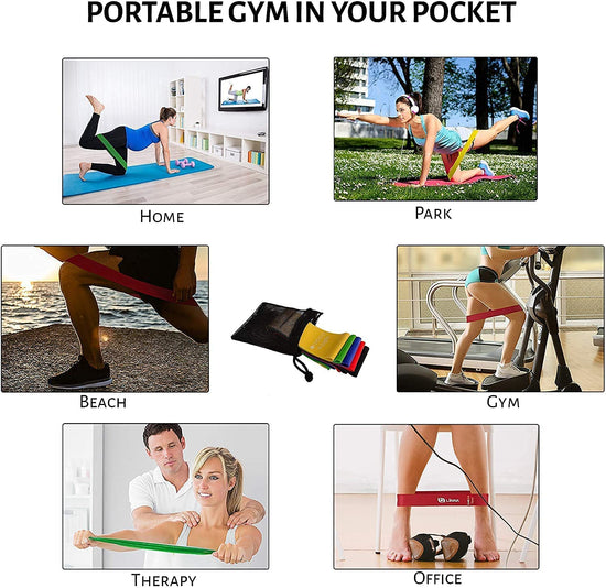 Resistance Bands Exercise Loops - 12-Inch Workout Flexbands for Physical Therapy, Rehab, Stretching, Home Fitness and More - Includes Bonus Ebooks, Instruction Manual, Online Videos & Carry Bag