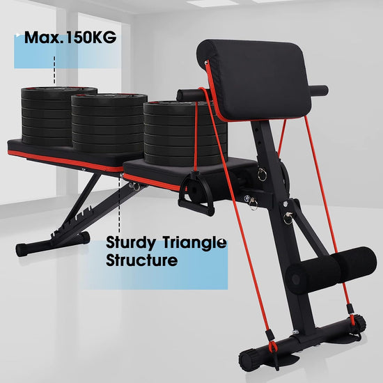 Adjustable Weight Bench, Full Body Workout Multi-Purpose Foldable Incline Decline Exercise Workout Bench for Home Gym