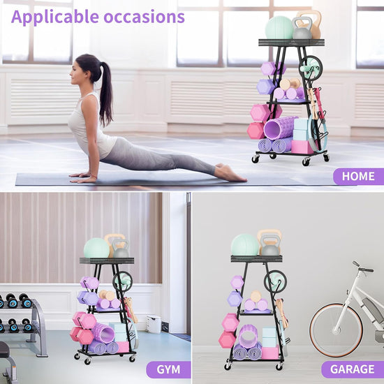 Dumbbell Rack, Weight Rack for Dumbbells, Compact A-Frame Home Gym Space Saver, Home Gym Storage Rack for Yoga Mat Kettlebells and Strength Training Equipment, Weight Storage Holder Rack For